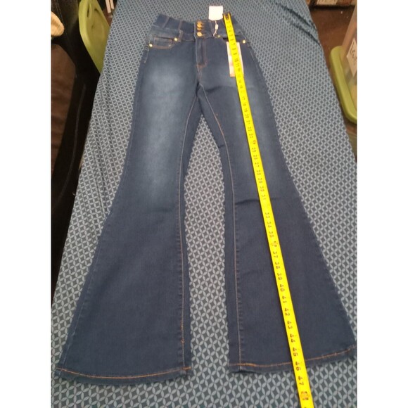 WAIST 25 INCHES SIZE 5 FLARE JEANS STRETCH PUSH UP DENIM BLUE  5-3 CTP1205  SZ5 - Picture 6 of 11